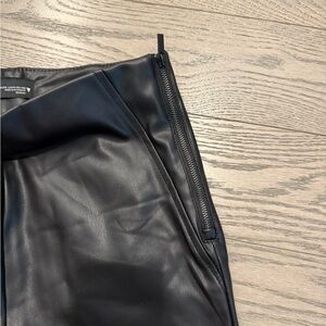 Black Leather pants with Zipper Detail